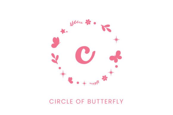 Circle of Butterfly Font for Brand Design